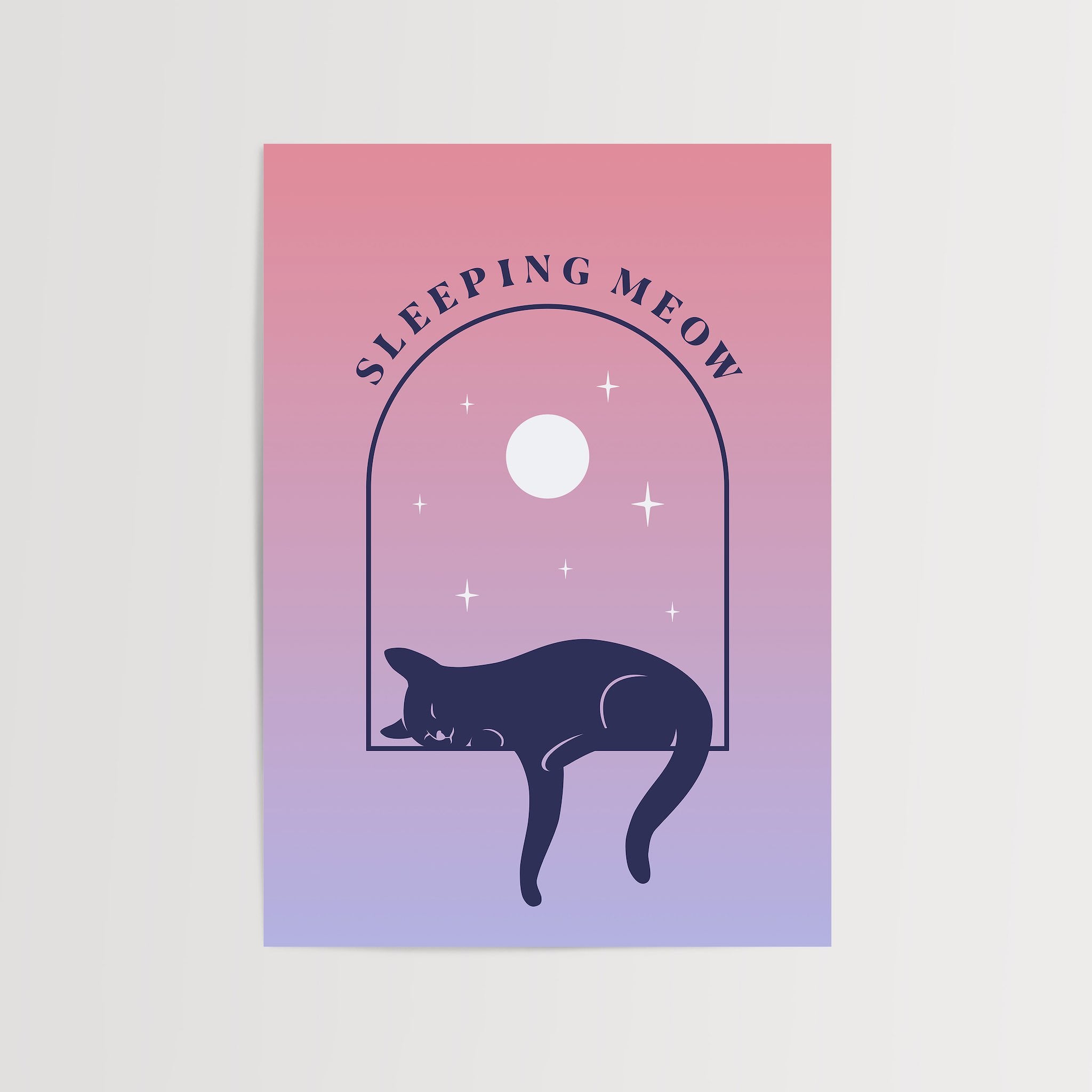 Sleeping Meow-psoter-wall_art-decor-The Poster Square