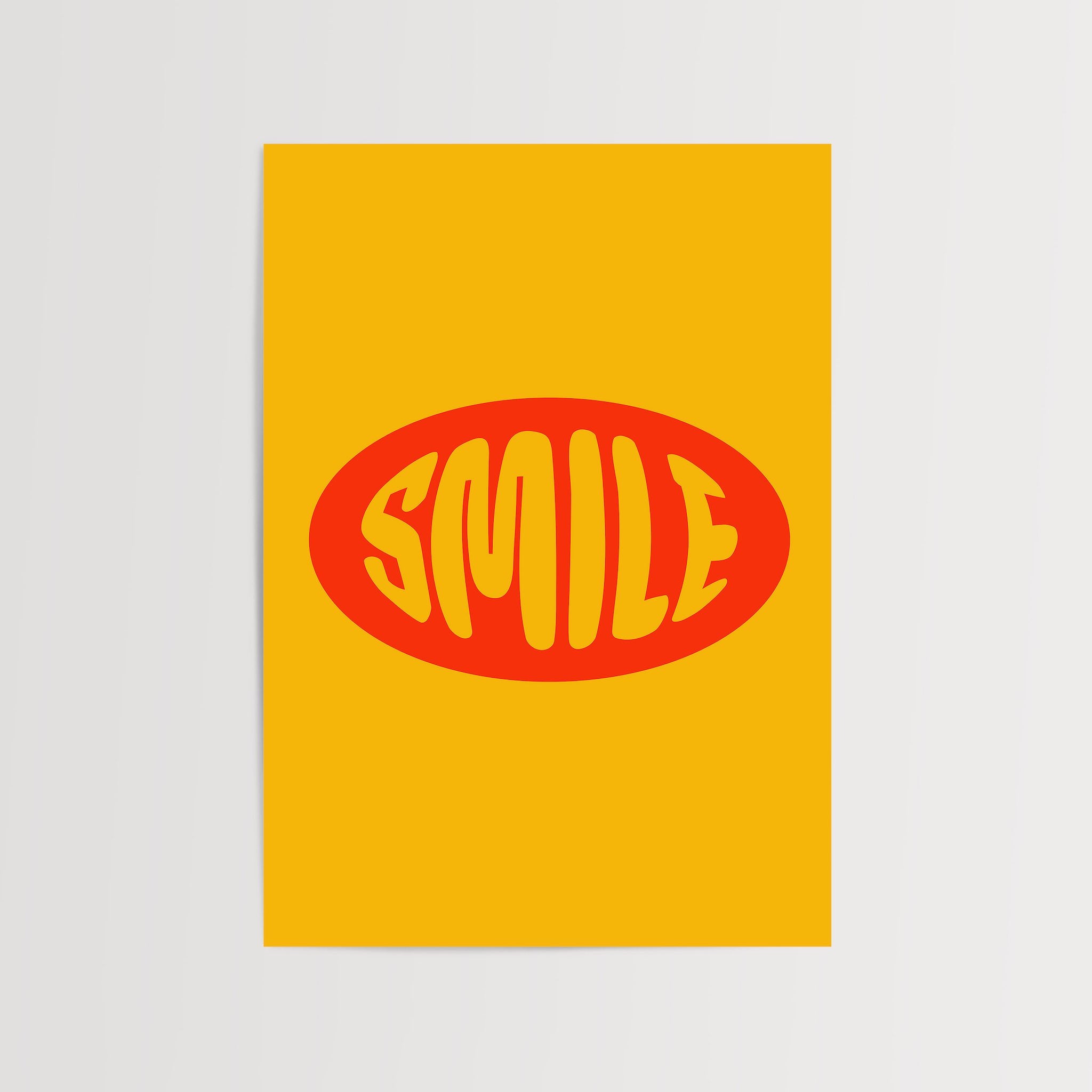Smile art print with colorful typography
